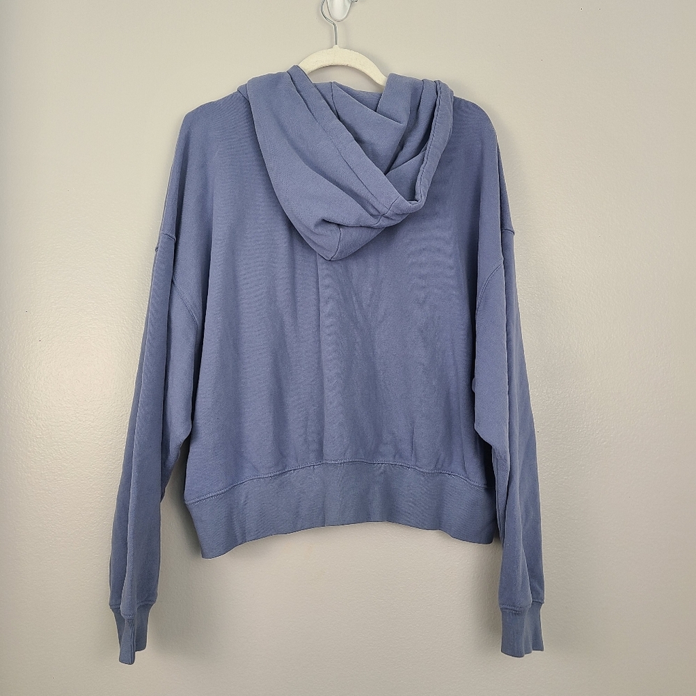 American Eagle Blue-ish Purple-ish (Periwinkle) Cropped Batwing Zip Up Hoodie XL - Picture 6 of 6